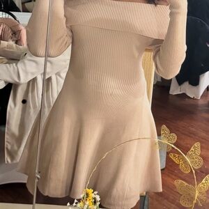 Elegant Off-Shoulder Cream Dress